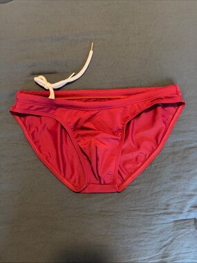 Men's Red Swim Briefs - small